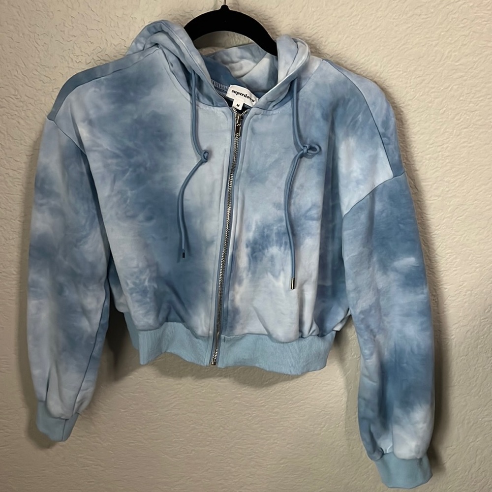 Superdown cropped tie dye hoodie
